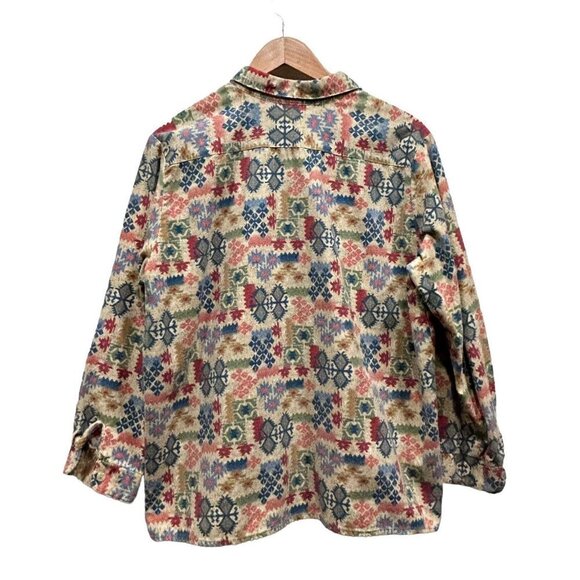 Manor House Mens Aztec Southwestern Collared Button Up Shirt Size M/L - Picture 2 of 11